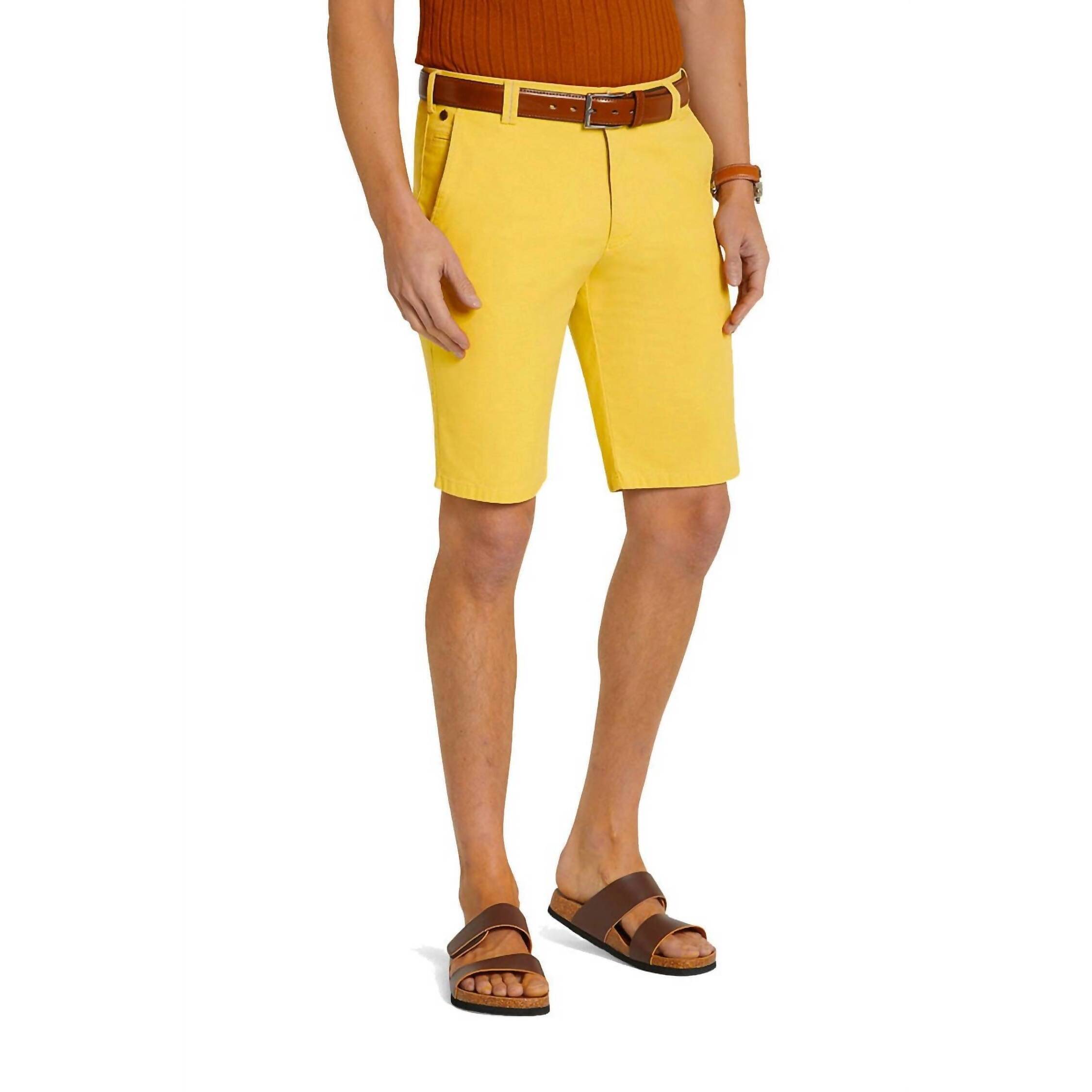 New Meyer B-Palma Organic Cotton Stretch Shorts In Canary
